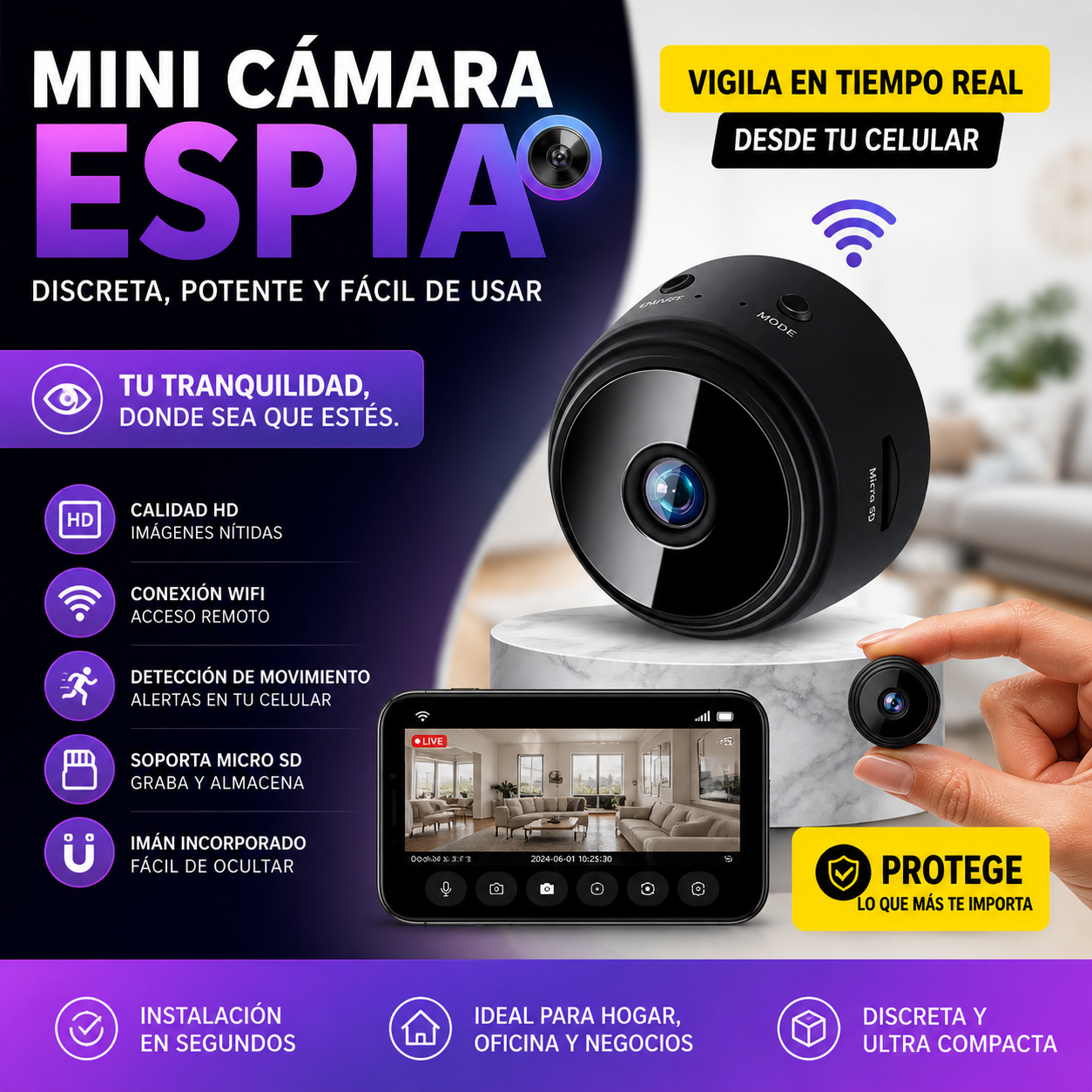 📹 Mini Cámara Espía: Descubre la VERDAD 👀